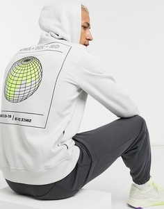 Серый худи с логотипом на груди PUMA x Helly Hansen