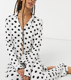 Белый пижамный комплект в горошек Missguided