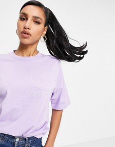 Сиреневая футболка с логотипом-трилистником adidas Originals adicolor-Фиолетовый цвет