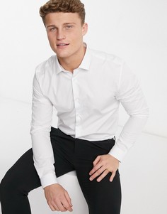Строгая белая рубашка с длинными рукавами River Island-Белый