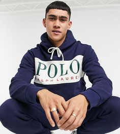 Эксклюзивный темно-синий худи со вставкой-логотипом на груди Polo Ralph Lauren x ASOS