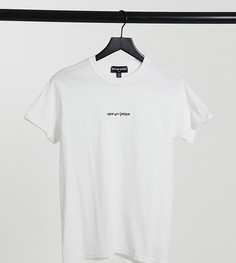 Футболка в стиле oversize с логотипом New Girl Order Petite-Белый