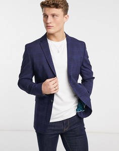 Темно-синий пиджак в клетку Selected Homme