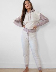 Светло-бежевые джоггеры в стиле колор блок от комплекта Missguided-Светло-бежевый