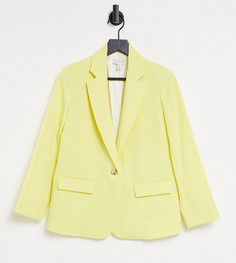 Пиджак из крепа лимонного цвета Topshop Petite-Желтый