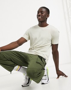 Светло-бежевая футболка с закругленным краем Only & Sons-Светло-бежевый