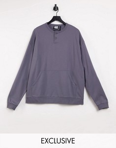 Темно-серый свитшот с пуговицами Reclaimed Vintage Inspired