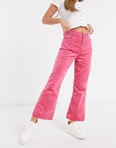 Расклешенные джинсы розового цвета с завышенной талией J Brand Julia-Розовый