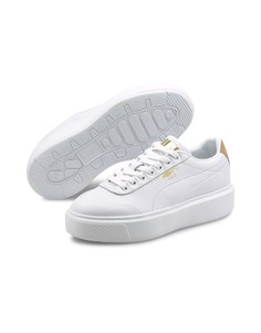 Белые кроссовки со светло-коричневыми вставками Puma Oslo Femme-Белый