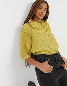 Желтая блузка с воротником Vero Moda-Светло-коричневый