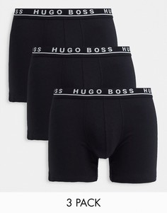 Набор из трех пар черных боксеров-брифов BOSS Bodywear-Черный