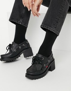 Черные кожаные туфли на каблуке Kickers Klio-Черный
