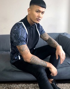 Футболка-поло свободного кроя с принтом пейсли ASOS DESIGN-Многоцветный