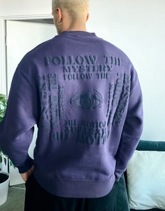 Свитшот в стиле oversized с мистическим принтом и надписями ASOS DESIGN-Фиолетовый