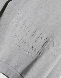 Oversized-свитшот с тисненым принтом римских цифр ASOS DESIGN-Серый