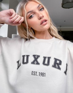 Кремовый свитшот с надписью In The Style x Gemma Collins