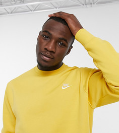 Свитшот горчичного цвета с круглым вырезом Nike Tall Club-Желтый