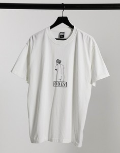 Белая футболка из плотного трикотажа с принтом Венеры на груди Obey-Белый