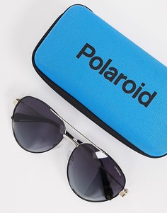 Солнцезащитные очки-авиаторы в золотистой оправе Polaroid-Золотистый