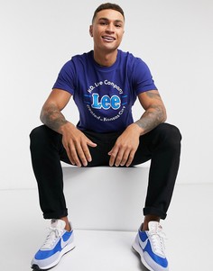 Футболка с логотипом по кругу и надписью "Kansas" Lee-Синий