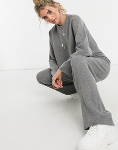 Серые вязаные джоггеры от комплекта Bershka-Серый