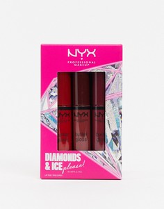 Набор из трех блесков для губ NYX Professional Makeup Diamonds & Ice Please-Красный