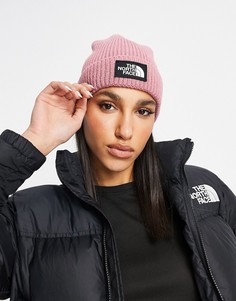 Розовая шапка-бини с логотипом на отвороте The North Face-Розовый