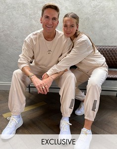 Светло-бежевые свободные джоггеры Puma-Бежевый