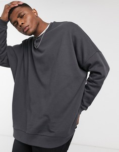 Выбеленный черный свитшот в стиле extreme oversized ASOS DESIGN