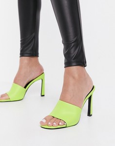 Ярко-зеленые сандалии из экокожи на каблуке ALDO Call It Spring Divinee-Зеленый