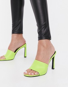 Ярко-зеленые сандалии из экокожи на каблуке ALDO Call It Spring Divinee-Зеленый