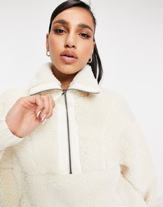 Бежевый флисовый свитшот с воротом на молнии Varley Appleton