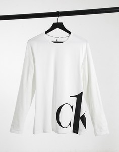 Белый лонгслив с круглым вырезом Calvin Klein CK One
