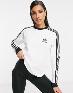 Белый лонгслив с тремя полосками adidas Originals adicolor