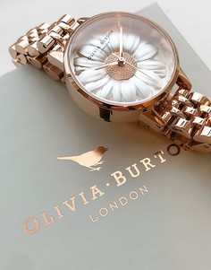 Часы-браслет цвета розового золота с циферблатом в виде ромашки Olivia Burton-Золотистый