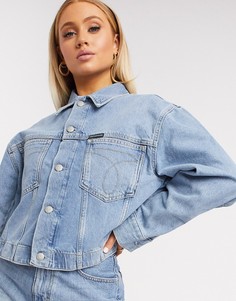 Куртка в стиле oversized голубого цвета Calvin Klein-Голубой