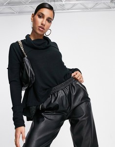 Топ с воротом-трубой Free People Cozy Time-Черный