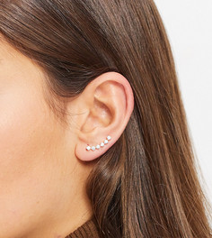 Серьга-клаймбер на одно ухо из стерлингового серебра со стразами ASOS DESIGN-Серебристый