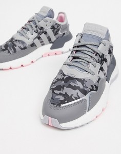 Серые кроссовки adidas Originals Nite-Серый