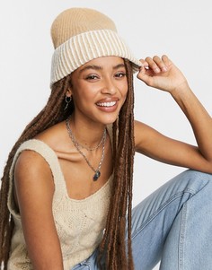 Шапка-бини в полоску Free People Straight-Коричневый