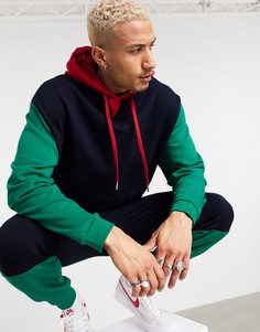 Худи oversize в университетском стиле колор блок от комплекта ASOS DESIGN-Многоцветный