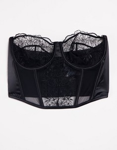 Черный премиальный корсет с вышивкой ASOS DESIGN Celia-Черный цвет