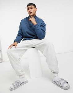 Синий oversized-свитшот с молнией ASOS DESIGN-Голубой