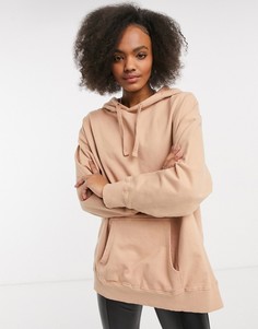 Бежевый выбеленный худи в стиле oversized со вставками ASOS DESIGN