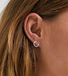 Серебряные серьги-гвоздики в форме полумесяца со звездой ASOS DESIGN-Серебристый