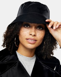 Черная виниловая панама Topshop-Черный