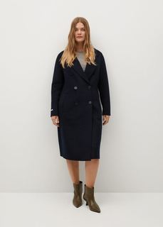 Шерстяное пальто ручной работы - Navy Mango