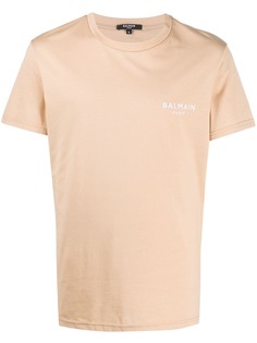 Balmain футболка с вышитым логотипом