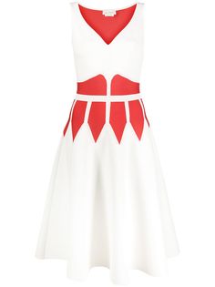 Alexander McQueen расклешенное платье с жаккардовым узором