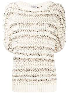 Brunello Cucinelli топ в рубчик с круглым вырезом